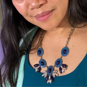 J Crew Necklace | J Crew Blue Hues Rhinestone Statement